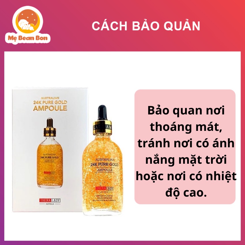 serum tinh chất vàng 24k Thera Lady Australian 24k Pure Gold Ampoule 100ml cho làn da trẻ đẹp sáng mịn giữ nét xuân
