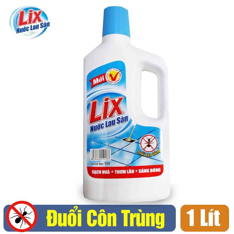 Nước lau sàn LIX đuổi côn trùng Chai 1L LD115 nước lau sàn sạch nhà thơm lâu sáng bóng an toàn ngát hương thơm