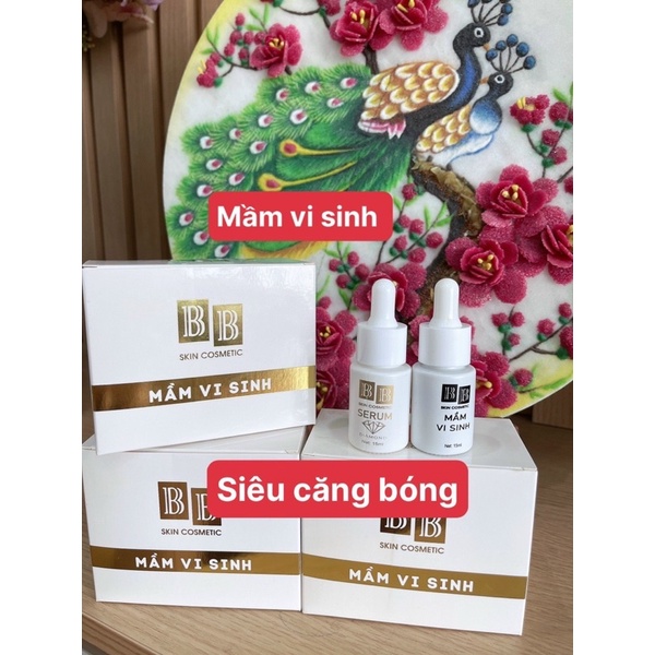 Mầm Vi Sinh BB Siêu căng Bóng . Bộ T-r-ị M-ụ-n Trắng Da BB Serum Cream Acne