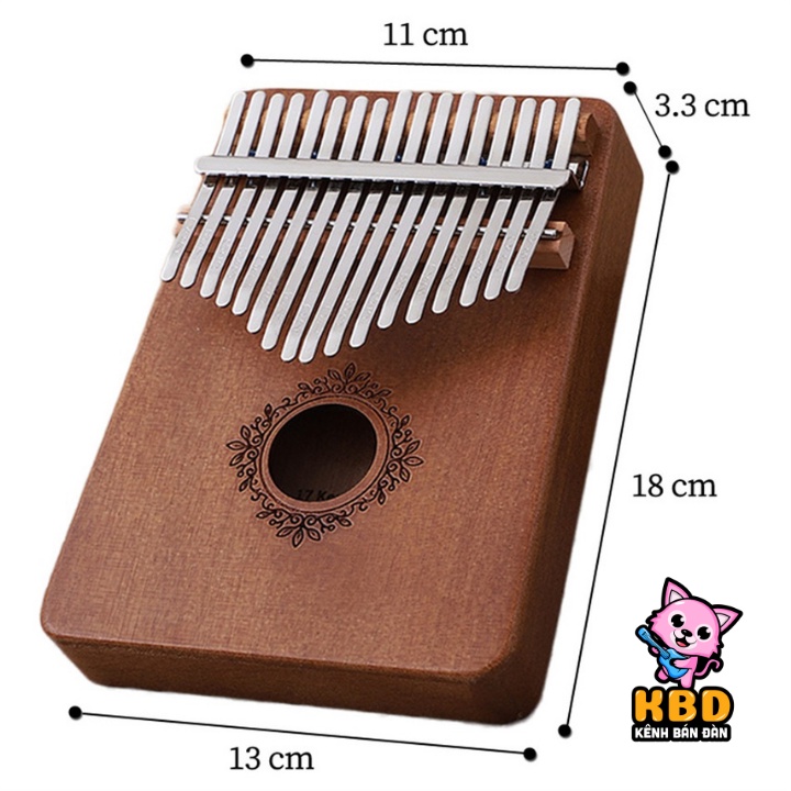 Đàn Kalimba gỗ mahogany 17 phím chuẩn kèm đủ phụ kiện (Búa chỉnh âm, dán nốt, túi đựng) MK K17-ML hươu