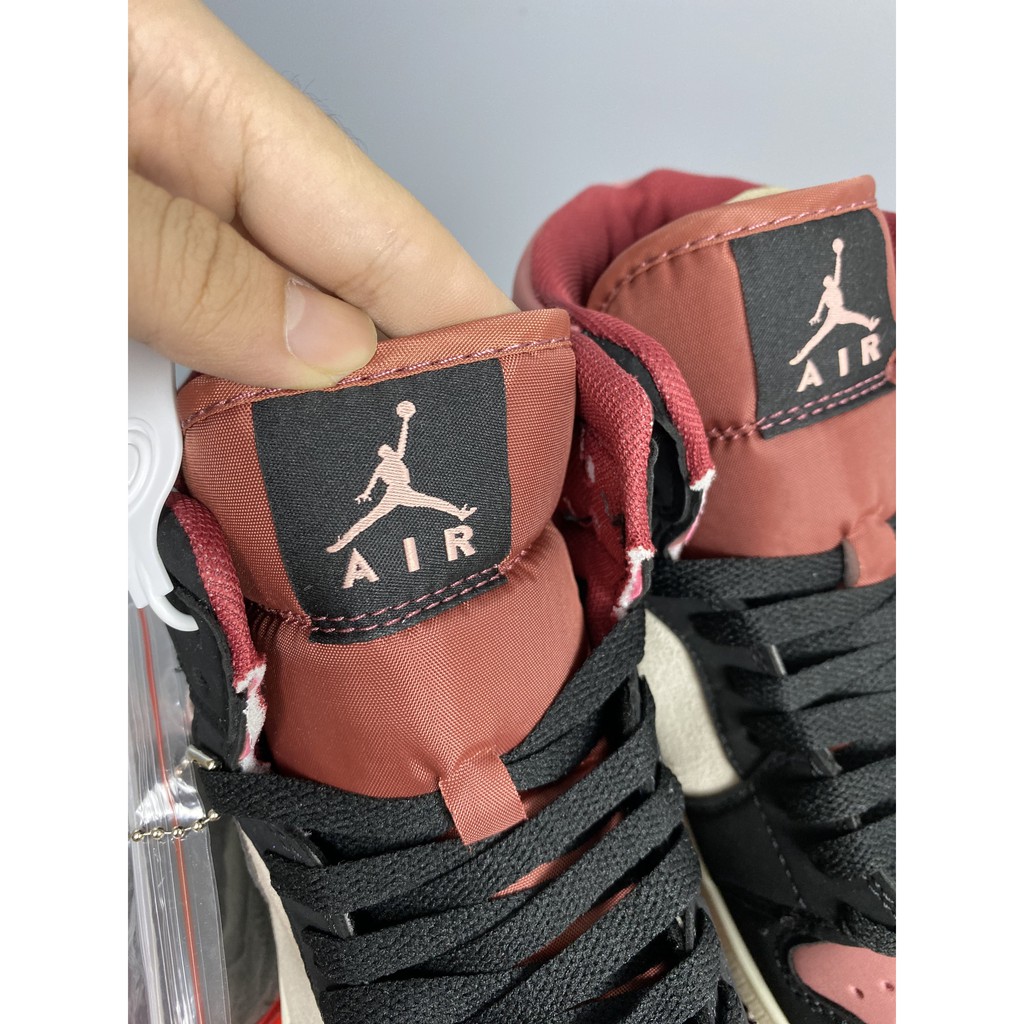 Giày Sneaker Nam Nữ Jordan 1 Mid Cayon Rust Đen Hồng Fullbox, Giày Thể Thao Nam Nữ 2021