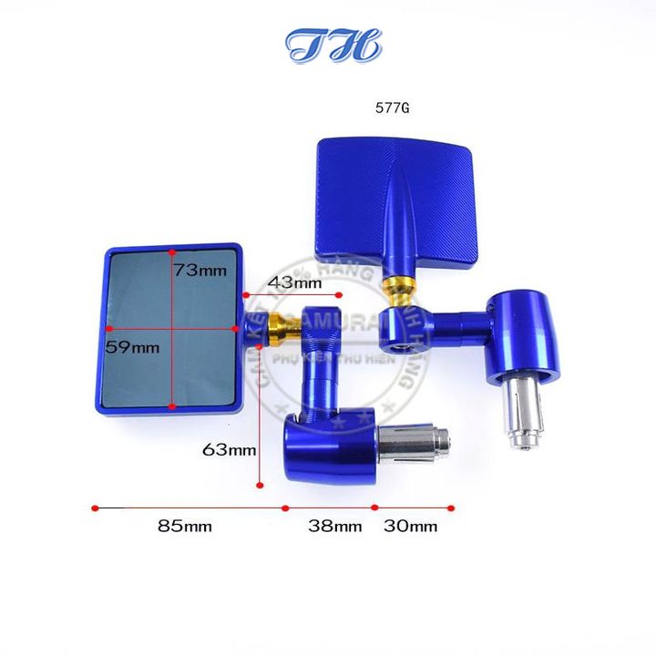 Kính xe máy thời trang Rizoma gù vuông nhôm CNC , Gương chiếu hậu xe máy - Hàng Loại 1 (1 Cái Trái)