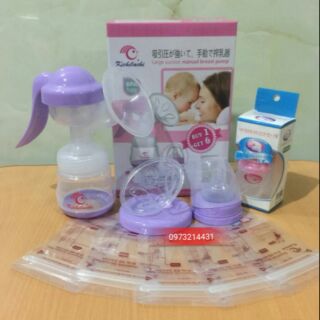 Combo gồm 1 máy hút sữa bằng tay Kichilachi Nhật Bản và 1 túi nhai ăn dặm Gb Baby Hàn Quốc(có quà tặng)