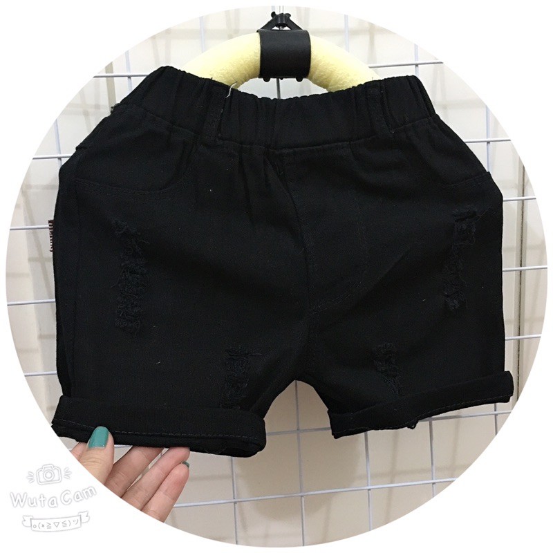 Quần Short Đùi Kaki Trơn Rách Cho Bé Trai & Bé Gái - ZIN KID SHOP