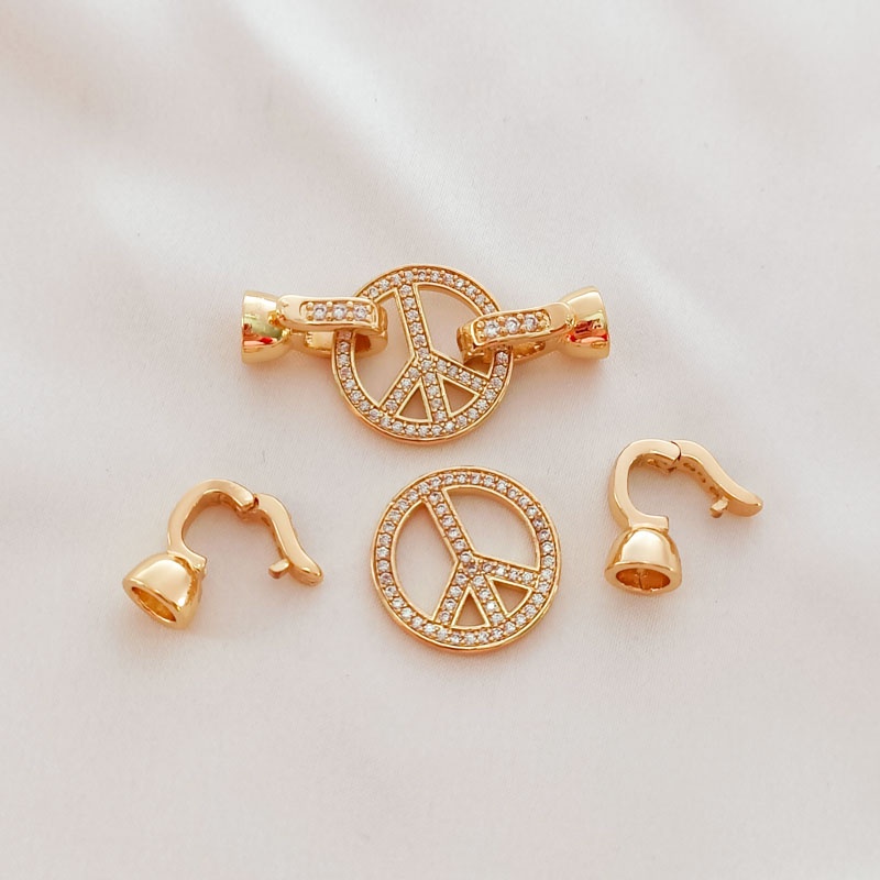 Khóa Nối Chuỗi Hạt Ngọc Trai Kim Cương Nhân Tạo Màu Vàng Đồng 14K Mã Số 8 Pha Lê Làm Trang Sức Thủ Công