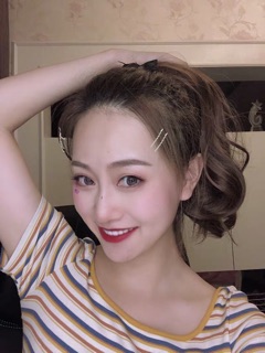 Buộc xoăn ngắn tóc giả