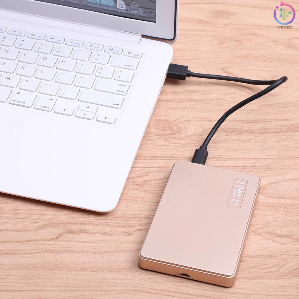 2.5'' Type-C to USB 3.0 External Hard Drive Portable HDD High Transmitting Speed Plug&amp;Play for Desktop/Laptop (320GB) Gold