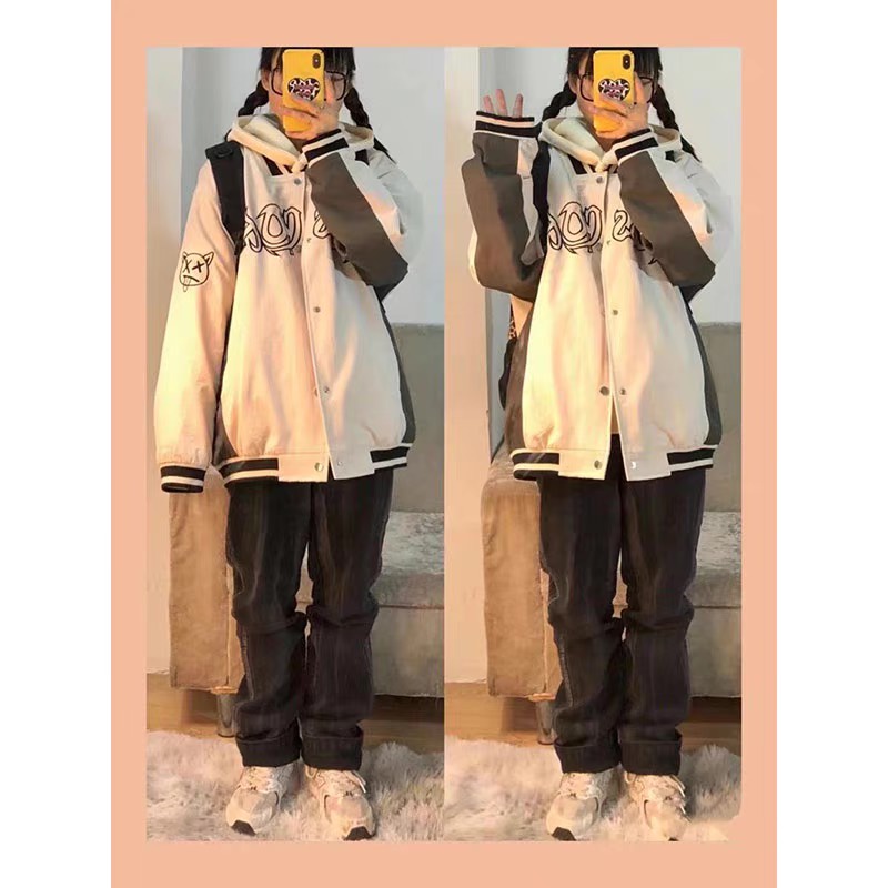 Áo bomber jacket dù 2 lớp 2021, Áo khoác bomber nữ form rộng chất dù thời trang quảng châu unisex | BigBuy360 - bigbuy360.vn