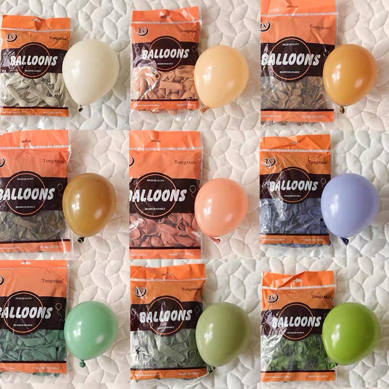 Túi bóng bay 100 quả kích thước 5 inch trang trí sinh nhật tiệc cưới loại dày nhiều màu sắc HAPPYKID TBB5inch