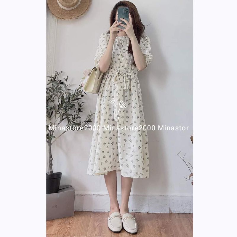 (HÀNG SẴN) Đầm hoa nhí thắt eo Ulzzang phong cách Vintage cho các nàng thơ | BigBuy360 - bigbuy360.vn