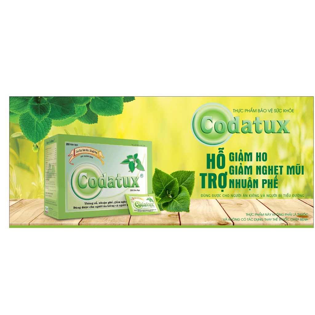 Kẹo ngậm ho CODATUX 200 viên - Giảm ho, long đàm, nhuận phế