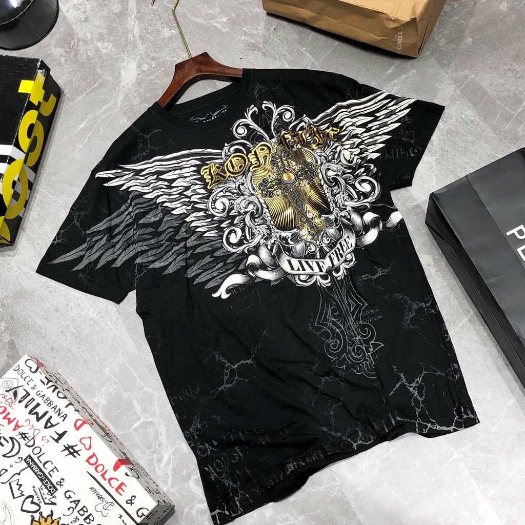 Áo phông áo thun nam bigsize họa tiết KONFLIC DOMINATION ED HARDY cao cấp AHM 31