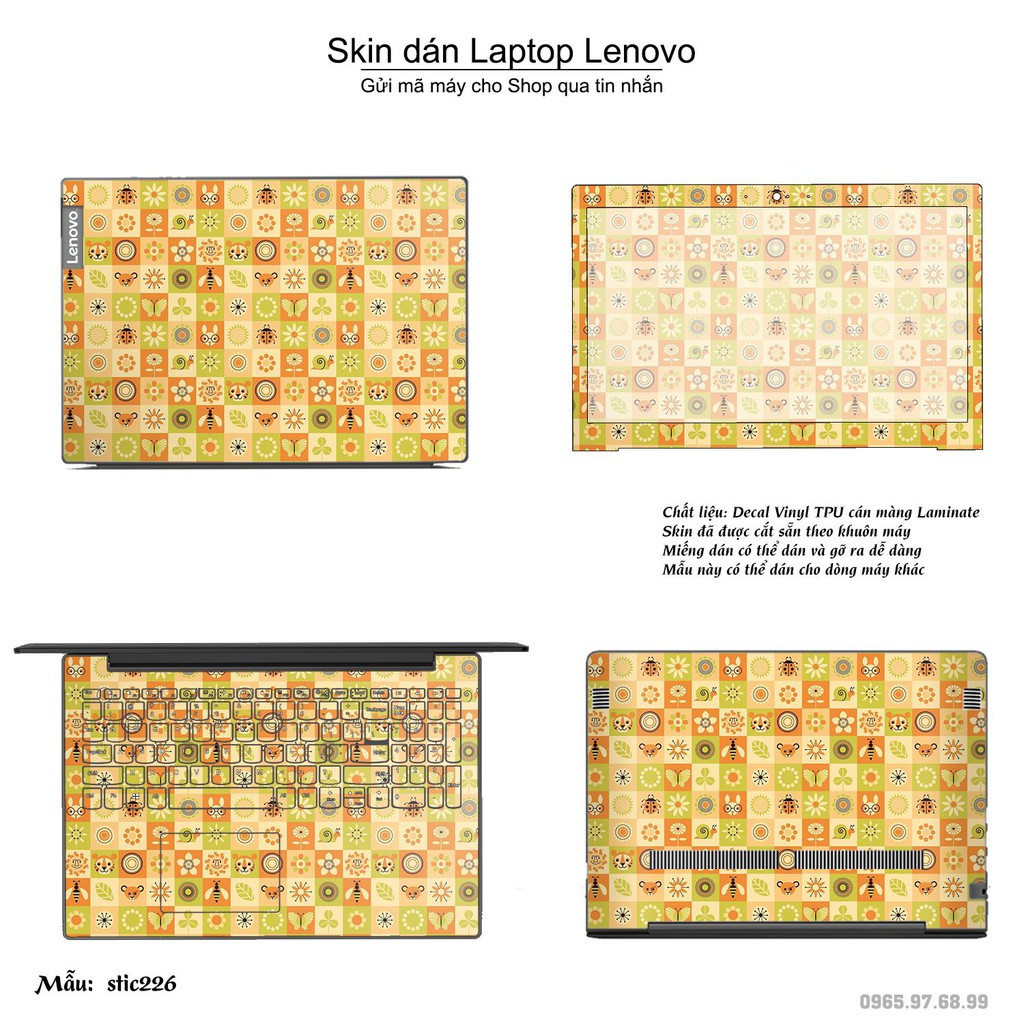 Skin dán Laptop Lenovo in hình Hoa văn sticker nhiều mẫu 36 (inbox mã máy cho Shop)