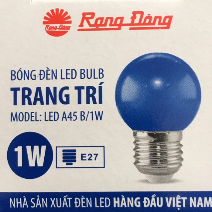 Bóng đèn LED BULB RẠNG ĐÔNG tròn màu 1W màu đỏ