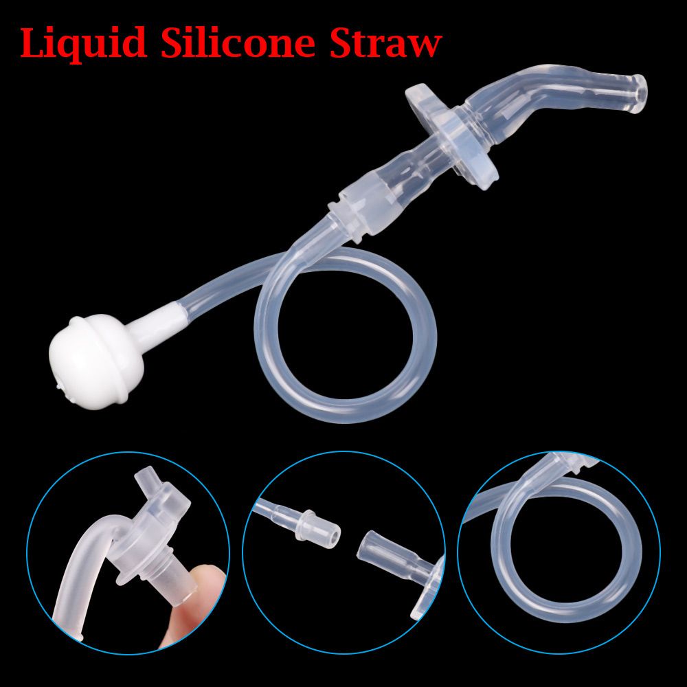 10 Phụ kiện ống hút đút ăn thay thế cho bình sữa em bé nhiều kiểu dáng bằng silicon lỏng cấp thực phẩm