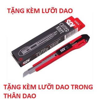 dao trổ, dao rọc giấy SDI bé 0404 TẶNG KÈM LƯỠI DAO TRONG THÂN DAO