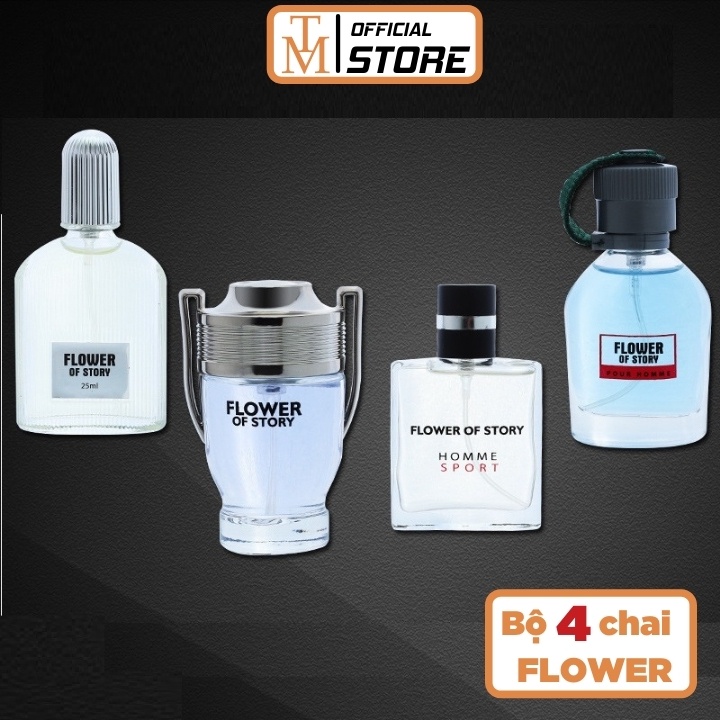 Nước hoa nam FLOWER OF STORY 25ml - Bộ 4 chai nước hoa nam hương thơm nam tính, thể thao, mạnh mẽ thơm lâu NH4 | BigBuy360 - bigbuy360.vn