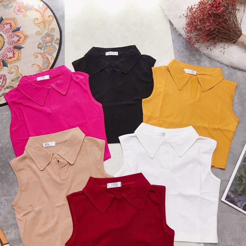 áo croptop sát nách cổ đức