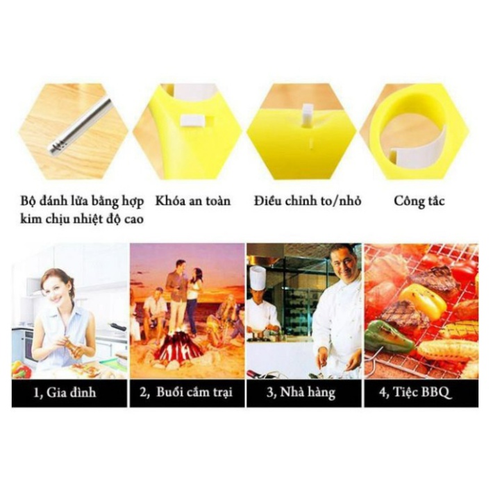 dụng cụ mồi cồn, mồi lửa bếp, có khóa an toàn - tiện lợi