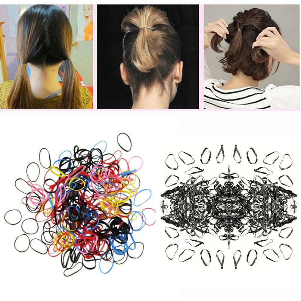 Set 400 dây thun cột tóc nhiều màu sắc chất lượng cao