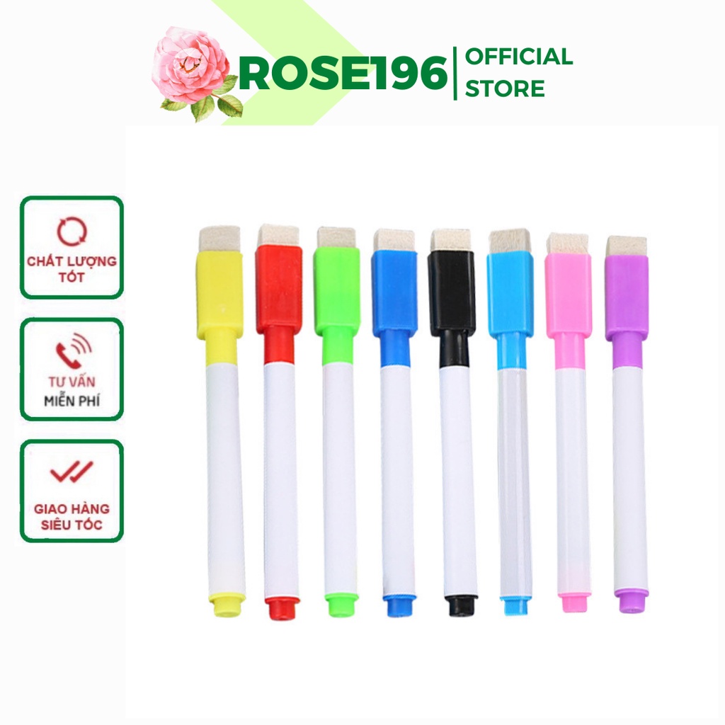 Bút dạ viết bảng kèm xóa mực đen siêu tiện dụng ROSESHOP (C04)
