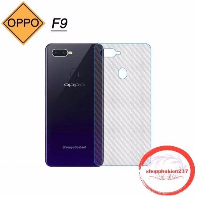 Bộ 3 tấm dán lưng mặt sau vân Carbon 3D chống xước cho điện thoại OPPO F9, OPPO A5S, OPPO A7,OPPO F1s, OPPO F5