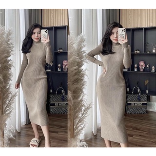 Váy len body dáng dài