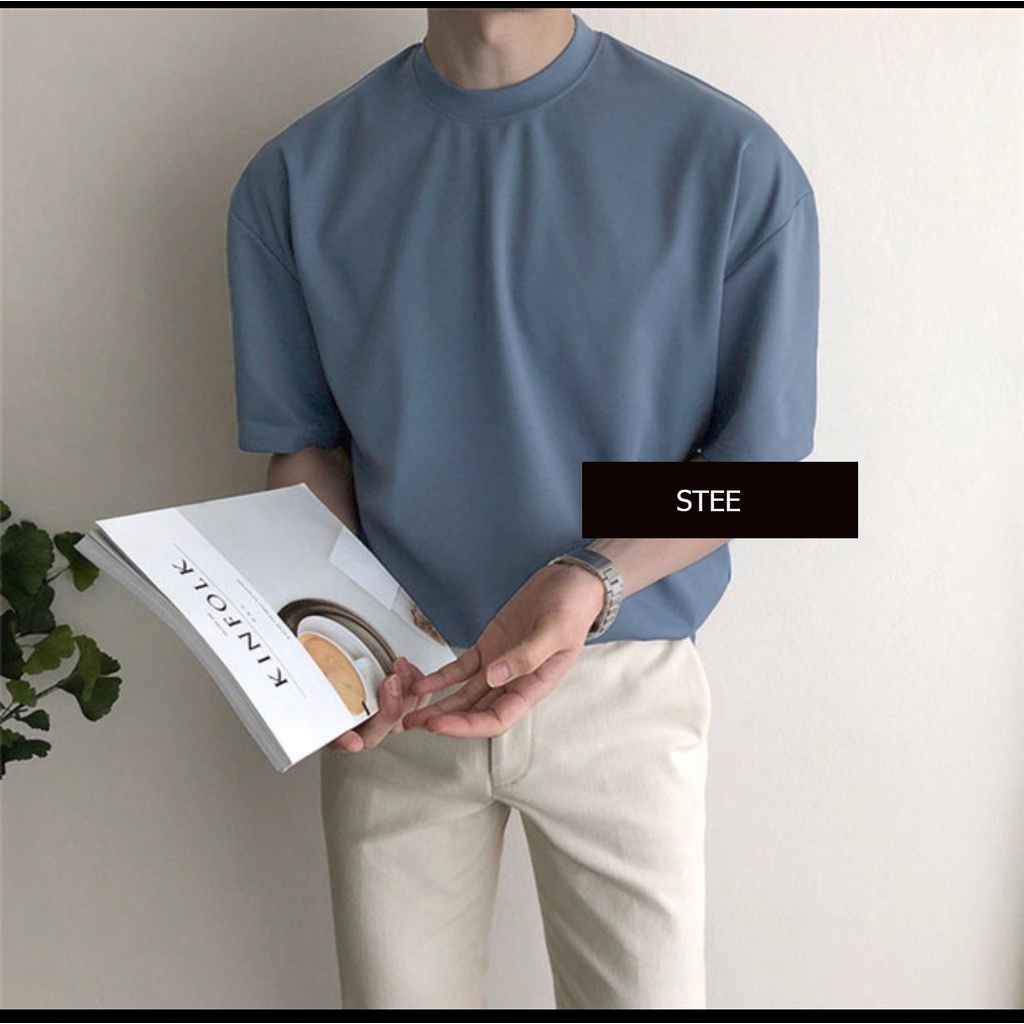 Áo thun Stee Basic Xanh CYAN CVC - Giá sỉ Unisex