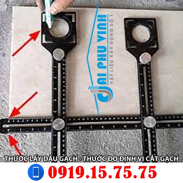 Thước lấy dấu gạch - Thước đo định vị cắt gạch - Thước đo 6 khúc - Thước cắt gạch cầm tay đa năng
