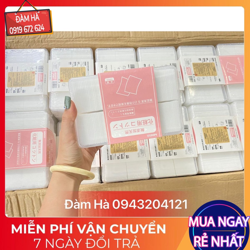 Bông Tẩy Trang miniso và Đắp Toner 1000 miếng