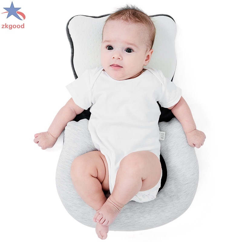 Portable Baby Mat Prevent Flat Head Syndrome for Comfortable Sleep with 3D Mesh Pillows for Newborn Sleeping