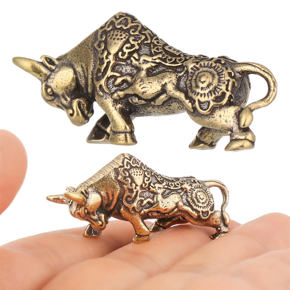 Tượng Nhỏ Hình Bò Sữa Bằng Đồng Thau Phong Cách Trung Hoa