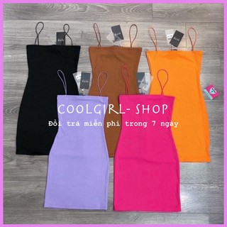 Đầm body 2 dây cọng bún chất thun borip dày mịn đẹp