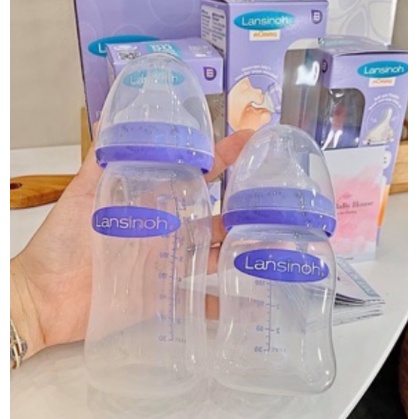 Bình sữa Lansinoh Momma có ti điều chỉnh tốc độ dòng sửa 160ml/240ml  - Herbaby