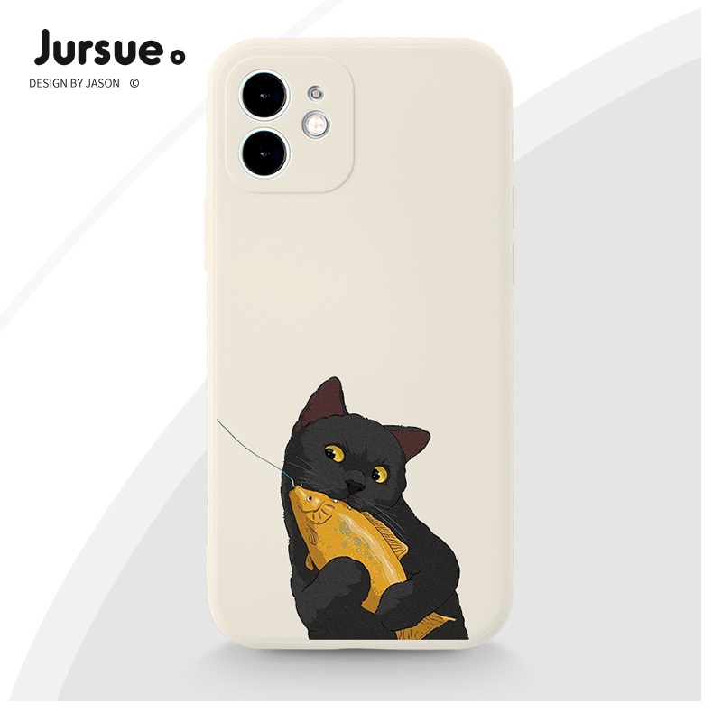 Ốp điện thoại JURSUE hoạt hình cặp đôi dễ thương đẹp ngộ nghĩnh Compatible for iPhone 14 13 12 11 Pro Max SE 2020 X XR XS 8 7 ip 6S 6 Plus kute XYA1440