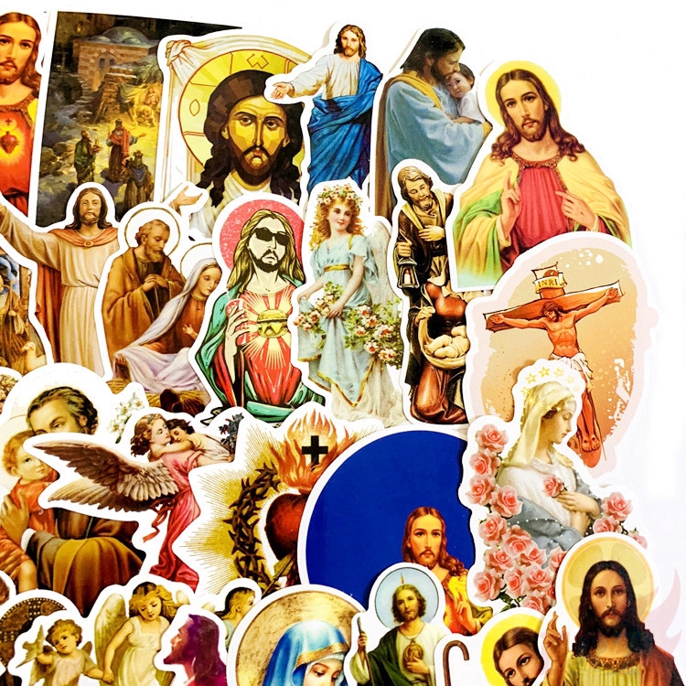 ❉ Jesus Christ . Famous Paintings Stickers ❉ 68Pcs/Set Fashion DIY Fashion Waterproof Decals Doodle Stickers