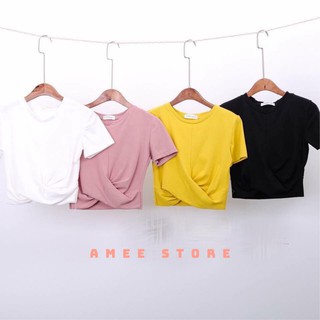 Áo Croptop Xoắn Eo Cotton Hàng Đẹp