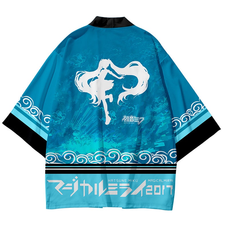 Áo Khoác Kimono Chống Nắng Dáng Rộng In Hình Hatsune Miku Phong Cách Nhật Bản Cho Nam Và Nữ