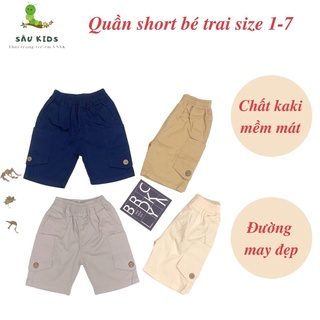 Quần short bé trai, quần sooc cho bé chất kaki mềm mát, màu tươi sáng, size 2-7 - SAUKIDS