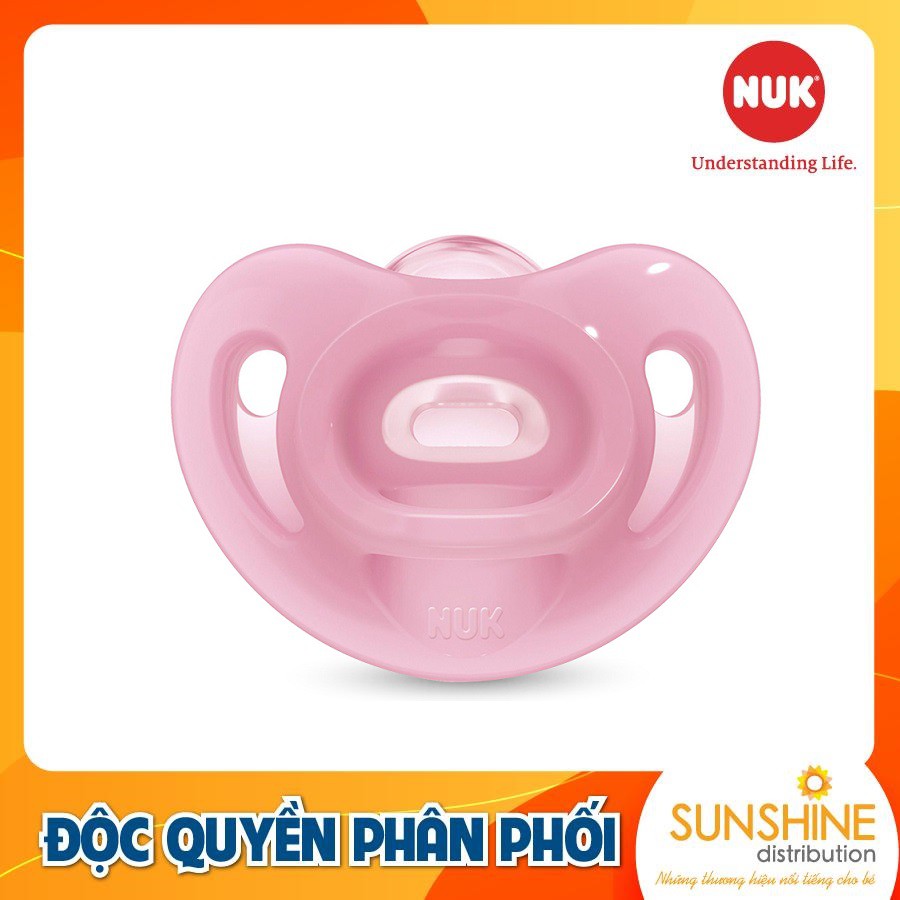 Ti giả NUK Sensitive Silicone nguyên khối siêu mềm hỗ trợ phát triển răng miệng (0-6-18 tháng)