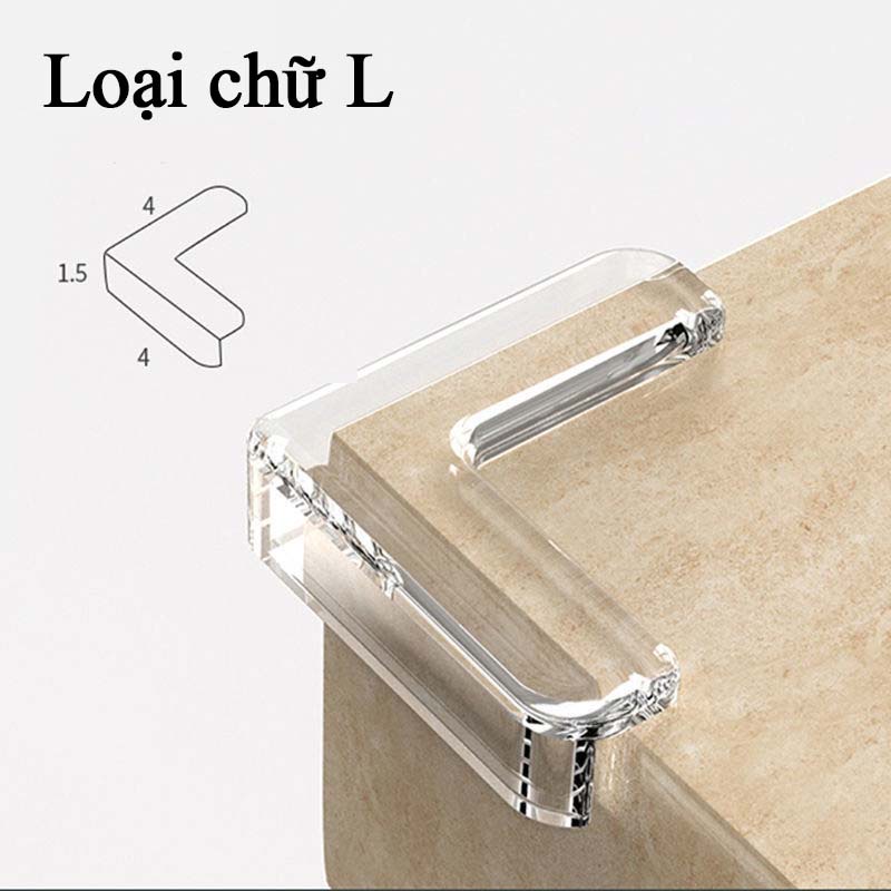 Miếng Bịt Góc Bàn, Bọc Cạnh Bàn Silicon Cao Cấp Tránh Va Đập, An Toàn Cho Bé Và Người Già - Loại Chữ L, Chữ T Chắc Chắn
