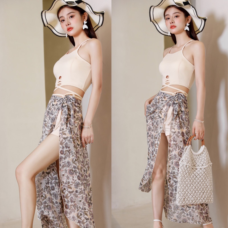 Đồ bơi hoa mảnh vỡ, bộ bikini lưng cao gợi cảm 3 mảnh, vải cao cấp, trang phục bãi biển Y61