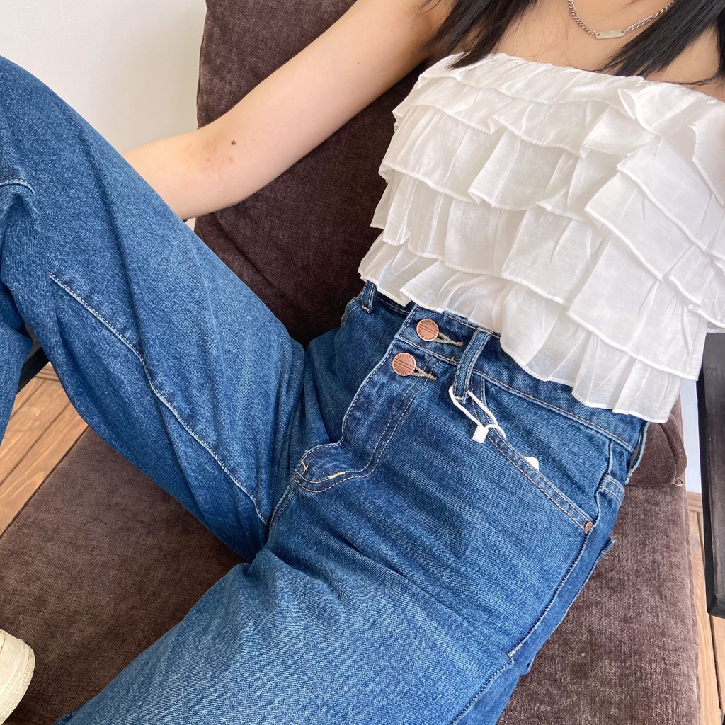 Áo croptop quây voan tơ xếp tầng kiểu Hàn Quốc Mia Ritta a2057 ảnh thật feedback