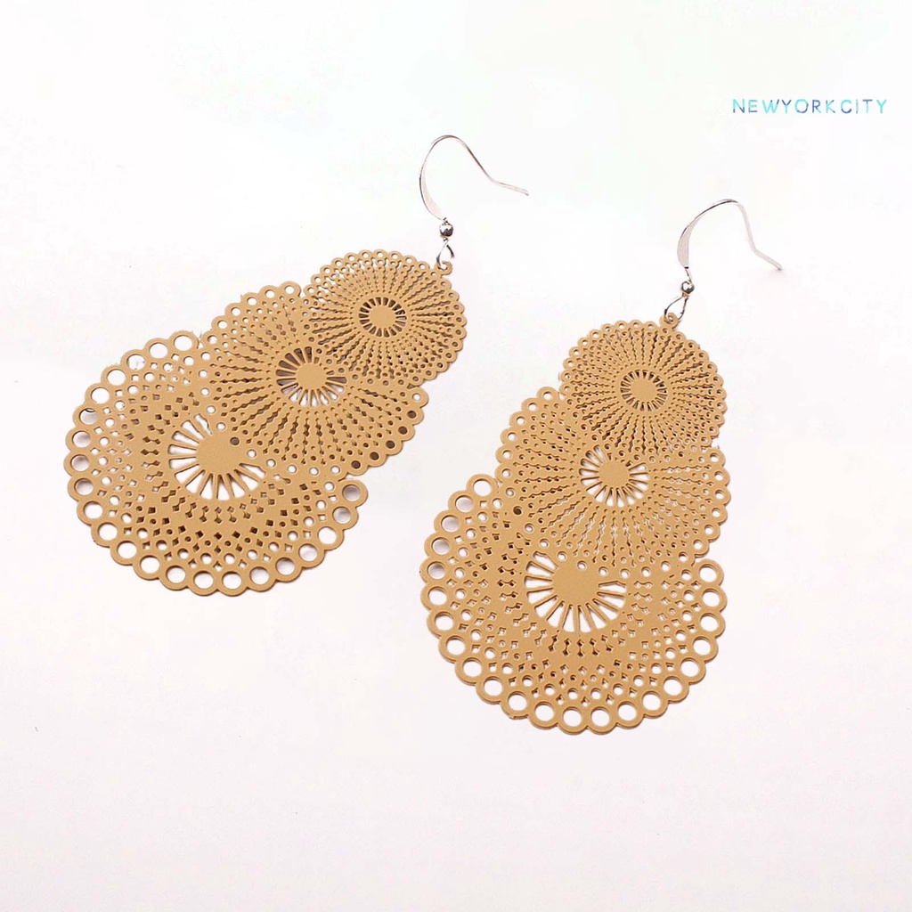 1 Đôi Khuyên Tai Hợp Kim Dáng Tròn Phong Cách Vintage Thời Trang