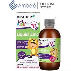 Bổ Sung Kẽm BRAUER KIDS LIQUID ZINC Cho Bé Trên 1 Tuổi 200ml