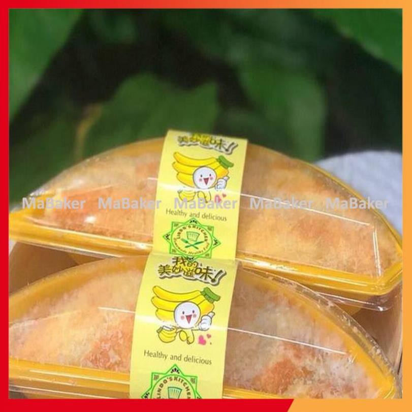Set 10, 50 hộp đựng bánh hình quả chuối vàng có tem dán độc đáo siêu hot siêu đẹp - MaBaker