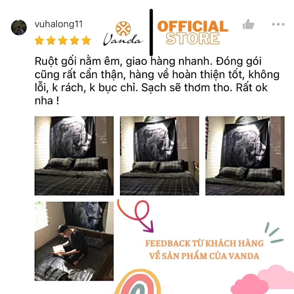 Bộ chăn ga gối drap giường chất cotton poly họa tiết kẻ đen