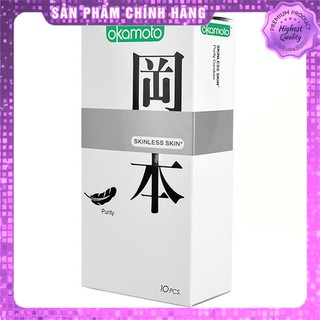 Bao Cao Su Siêu Mỏng Tinh Khiết Hộp 10 chiếc Okamoto Purity