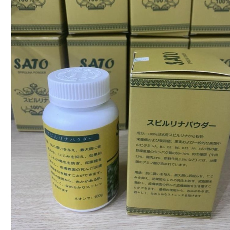 Bột Tảo Xoắn Sato Tảo Cấy Nano Dạng Bột, Cấy Trắng Nano Đắp Mặt Nạ