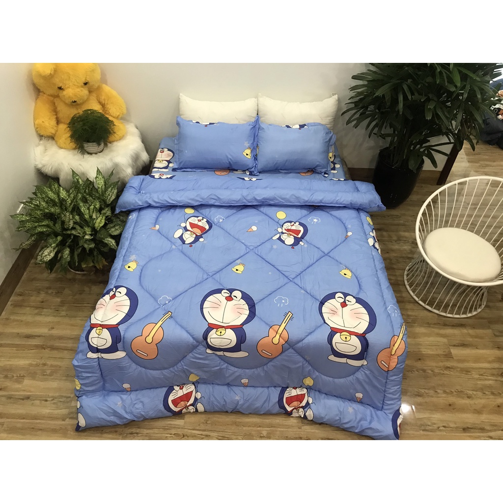 Bộ 5 món chăn phao ga gối poly cotton hàng loại 1 mẫu mới được chọn màu